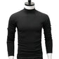 Men Solid Color Half High Collar Long Sleeve