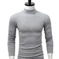 Men Solid Color Half High Collar Long Sleeve