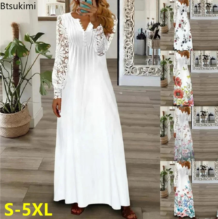 Plus Size Elegant Long Lace Long Sleeves