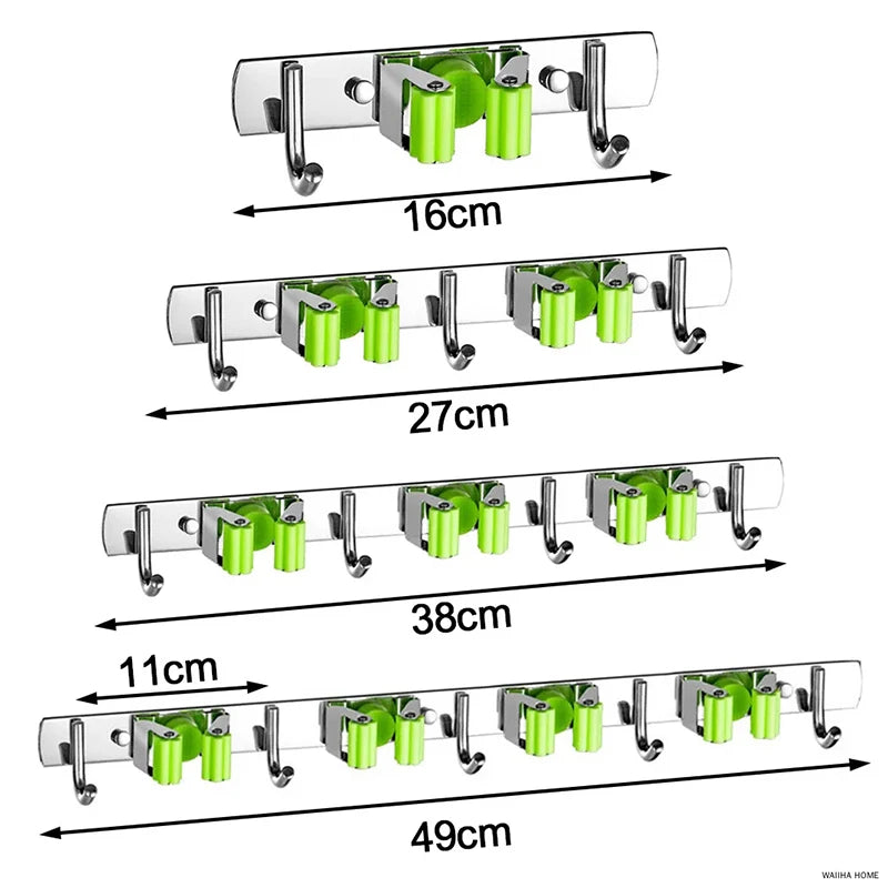 Wall Mount Mop Organizer Holder