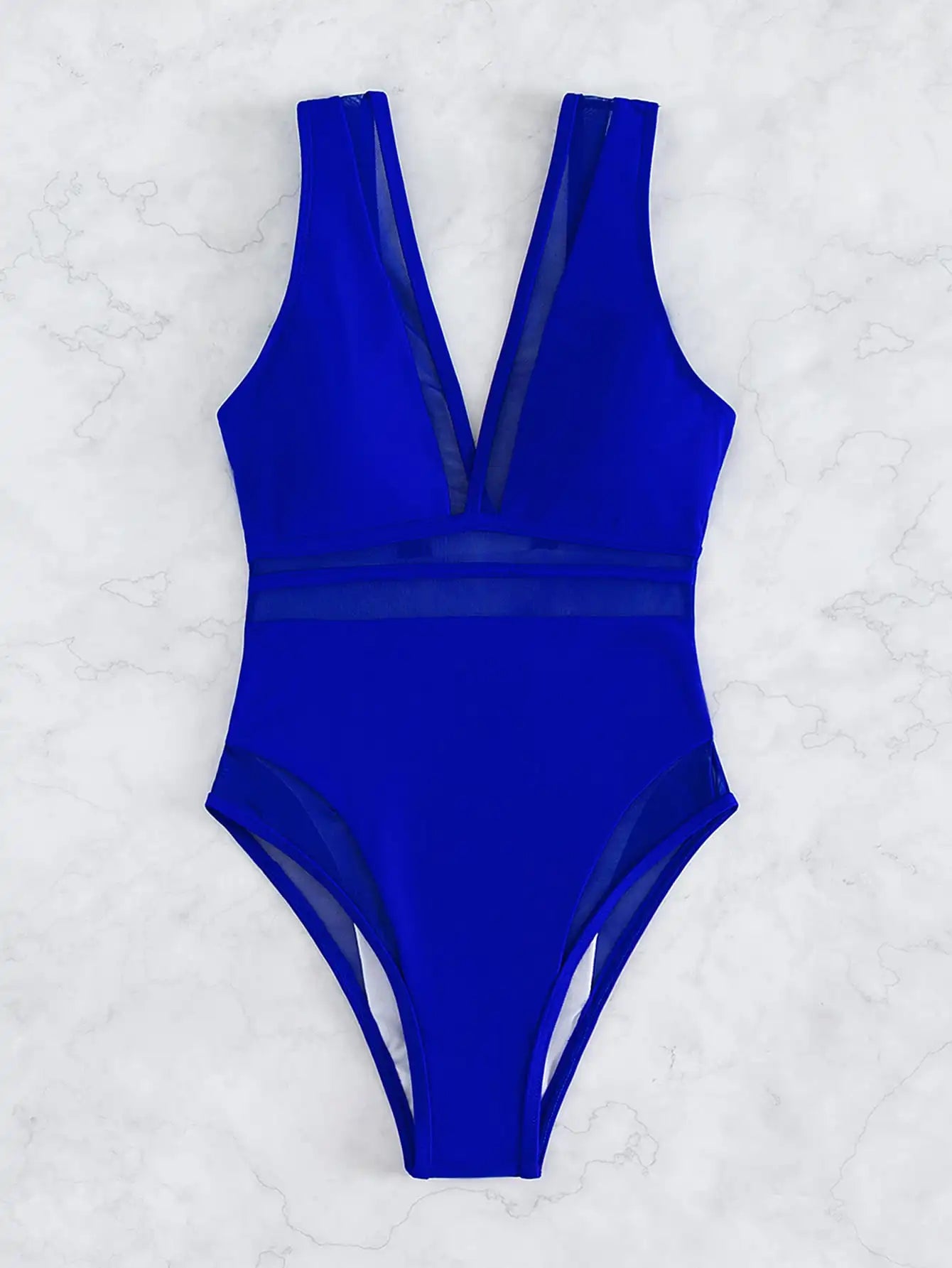 Mesh Panel One Piece Swimwear Women