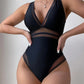 Mesh Panel One Piece Swimwear Women