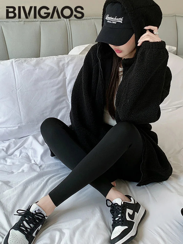 Thin Rabbit Fleece Warm Leggings