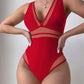 Mesh Panel One Piece Swimwear Women