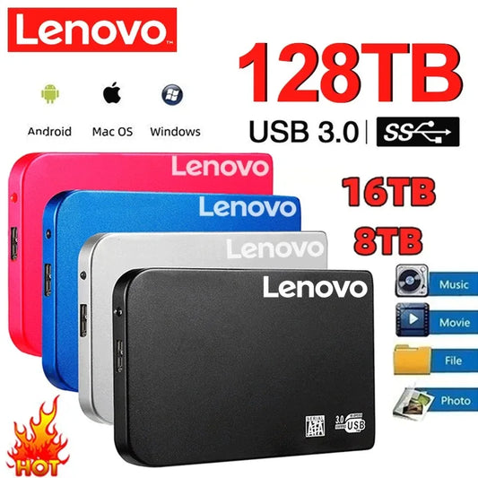 Lenovo Portable High-speed 2TB SSD 1TB External Hard Drive