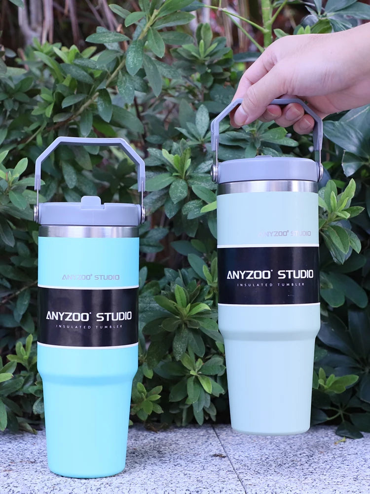 30oz Thermos Stainless Steel With Straw