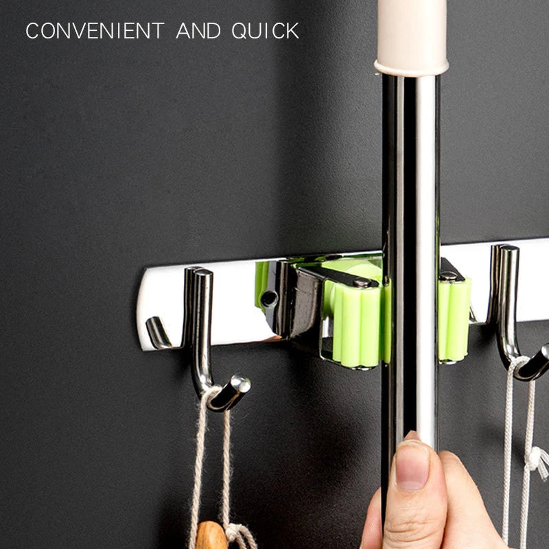 Wall Mount Mop Organizer Holder