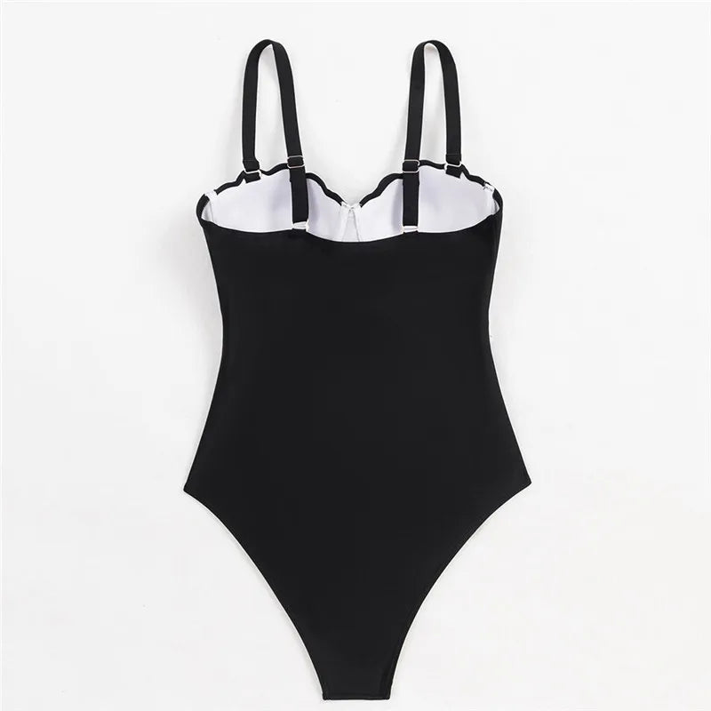 Black Push Up Swimwear One Piece